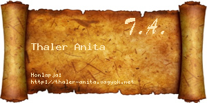 Thaler Anita névjegykártya