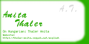 anita thaler business card